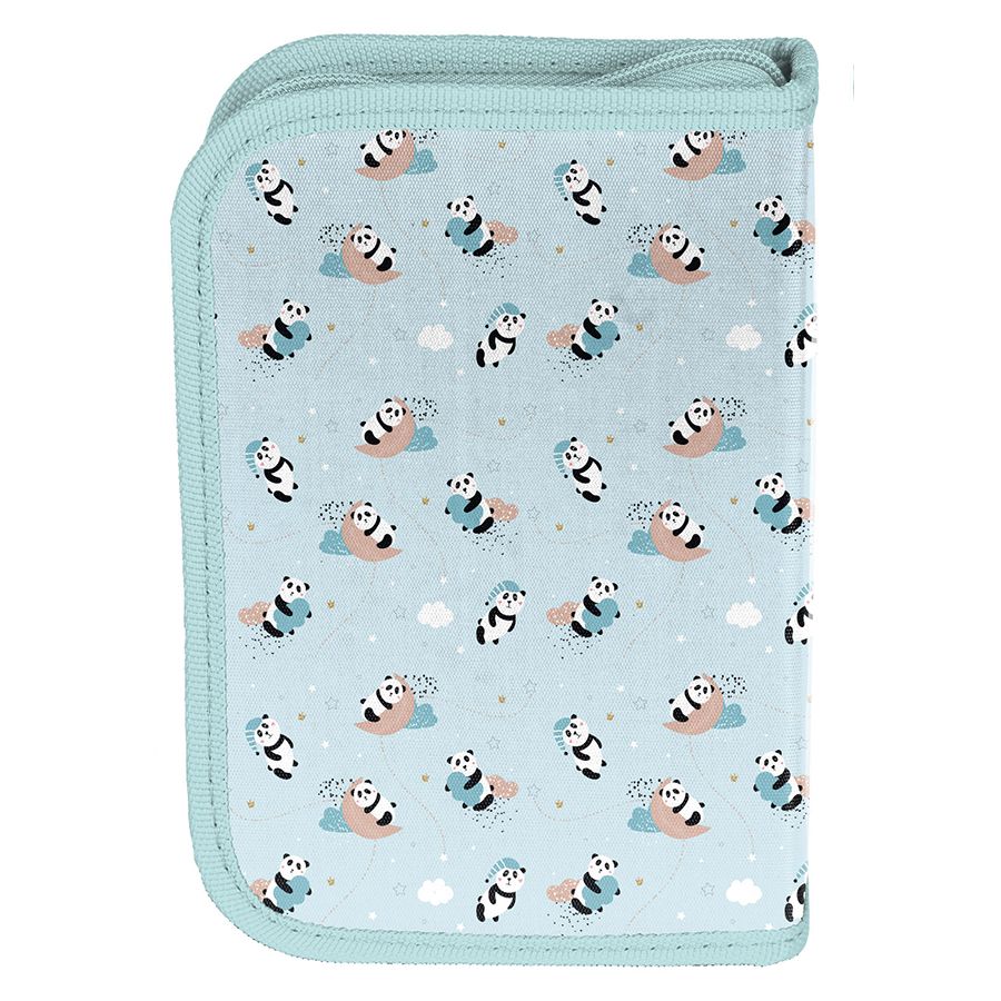 Piórnik jednokomorowy z dwoma klapkami z wyposażeniem - PANDA