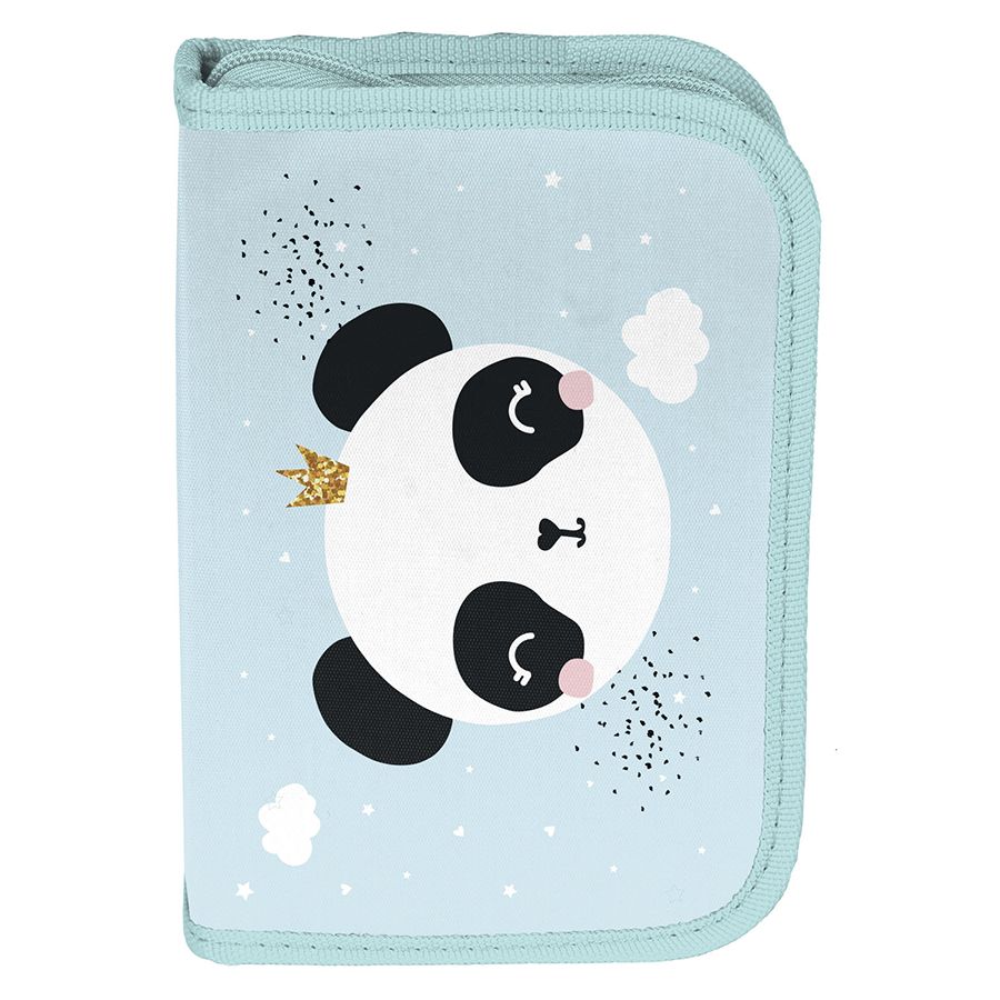 Piórnik jednokomorowy z dwoma klapkami z wyposażeniem - PANDA