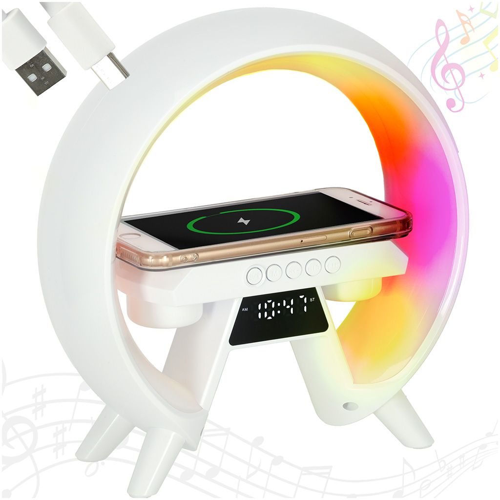 Lampka LED z ładowarką indukcyjną z radiem