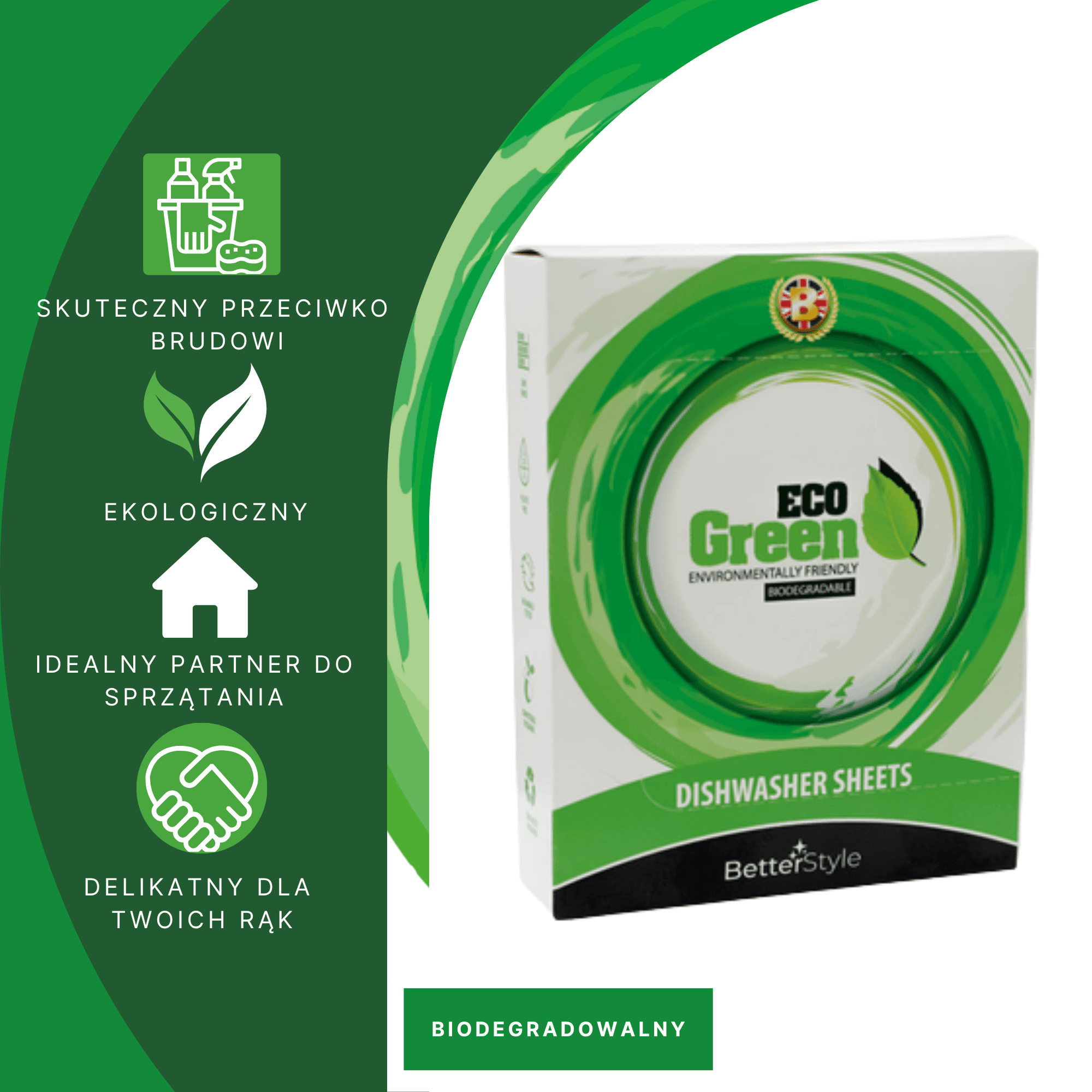 Listki do zmywania ECO Green 32 listki, 64 zmywania