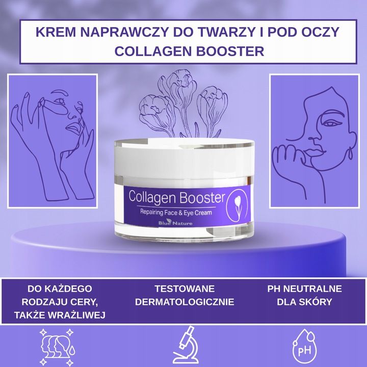 Krem naprawczy do twarzy i pod oczy Collagen Booster