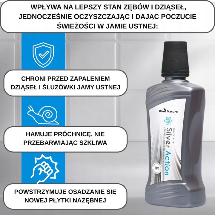 Super koncentrat - płyn stomatologiczny do płukania ust Silver Action ze srebrem koloidalnym