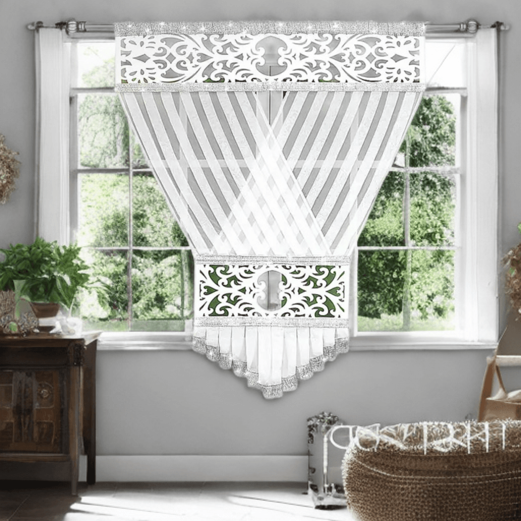 Panel okienny dekoracyjny z cyrkoniami woal 120x160cm