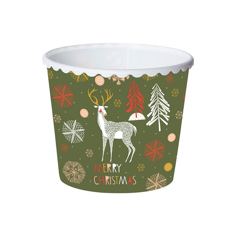 Miska na popcorn 2,3 l zielony Merry Christmas