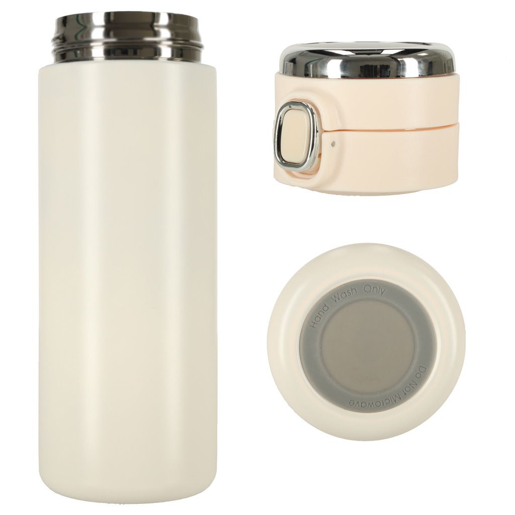 Kubek termiczny z ustnikiem termos LED 420ml beżow