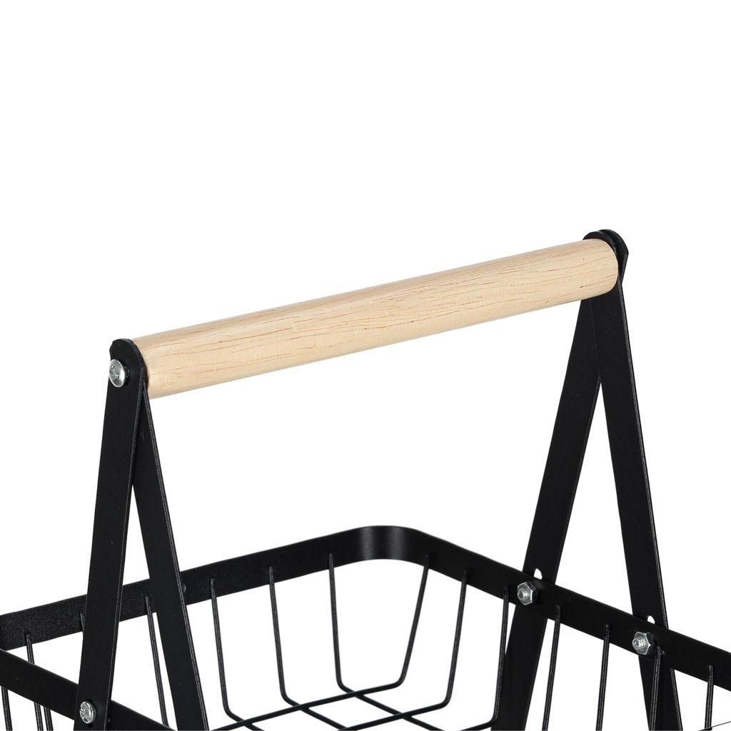 Kosz na owoce trzypoziomowy piętrowy metal drewno