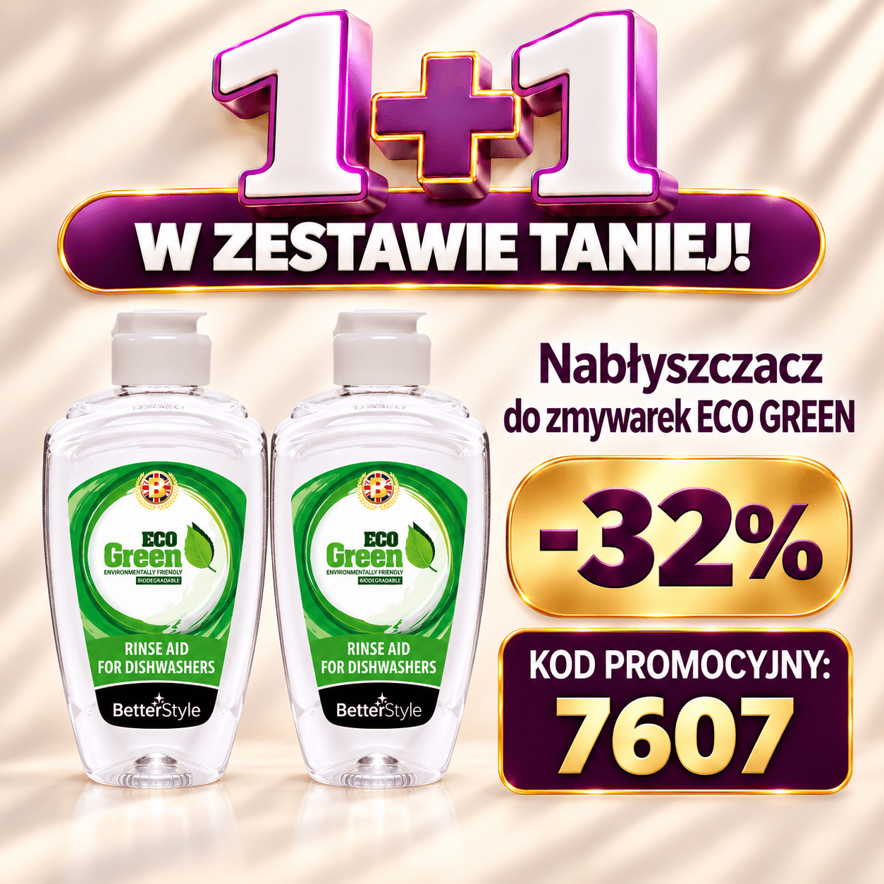 Nabłyszczacz do zmywarek ECO GREEN 2szt.