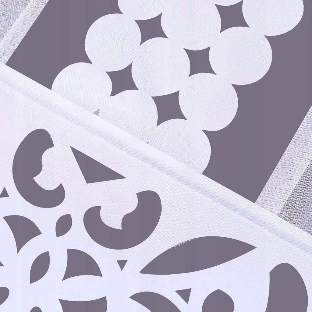 Zestaw: firana biała woal na taśmie 400x150cm i panel dekoracyjny ażur 