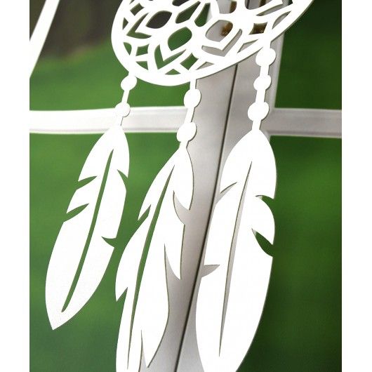 Zestaw: firana biała woal 400x150cm i panel dekoracyjny łapacz snów  