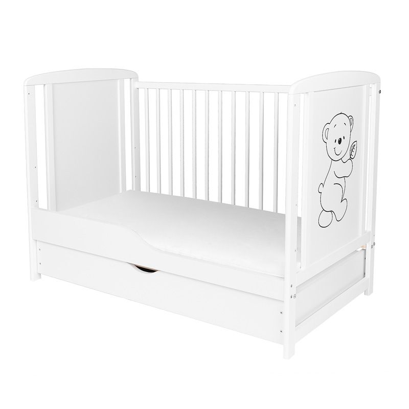 Łóżko dziecięce z szufladą i materacem 120x60cm