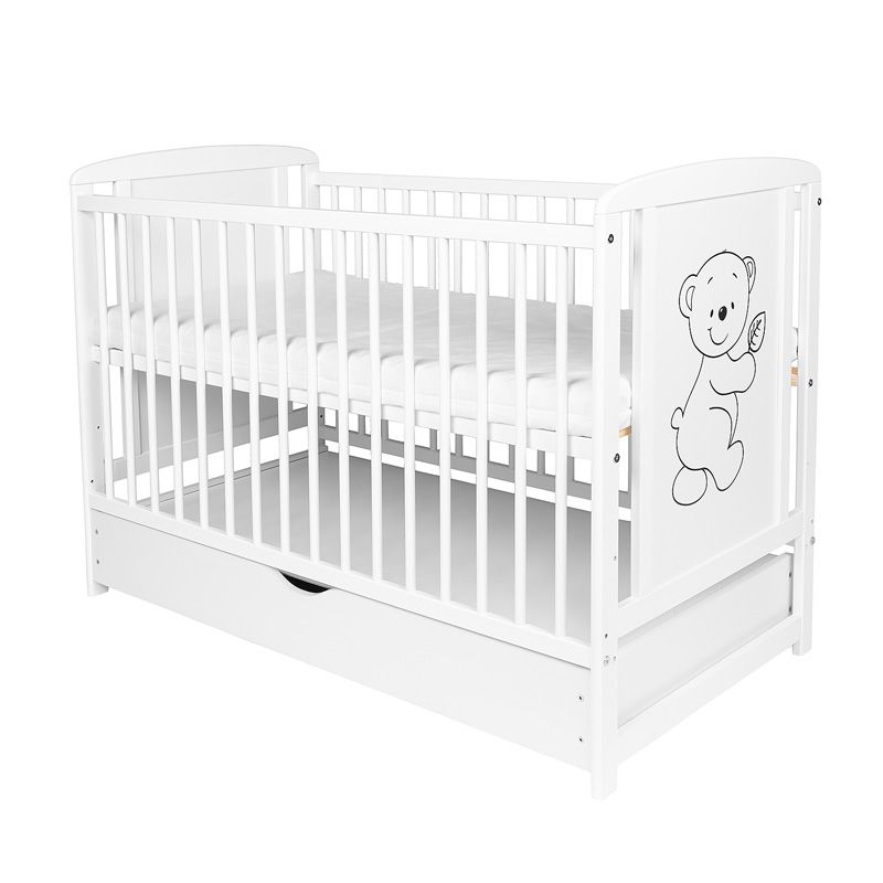 Łóżko dziecięce z szufladą i materacem 120x60cm