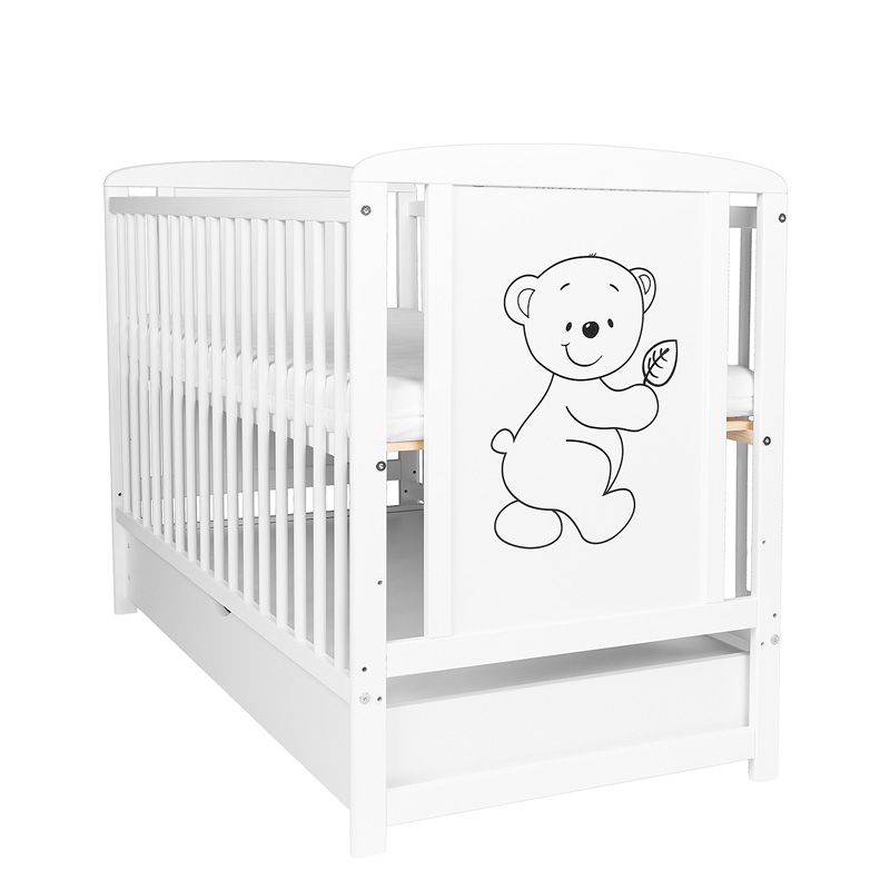 Łóżko dziecięce z szufladą i materacem 120x60cm