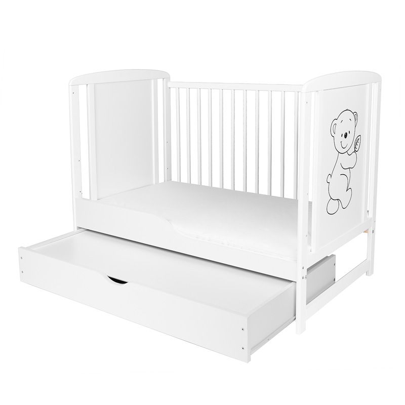 Łóżko dziecięce z szufladą i materacem 120x60cm