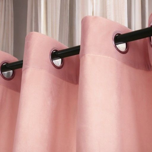 Zasłony Glamour z weluru na przelotkach 140x230 cm, 1 szt. - kolor pudrowy róż (1 szt.)