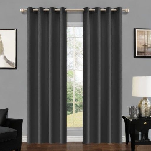 Zasłony Glamour z weluru na przelotkach 140x230 cm, 1 szt. - kolor ciemny szary (1 szt.)