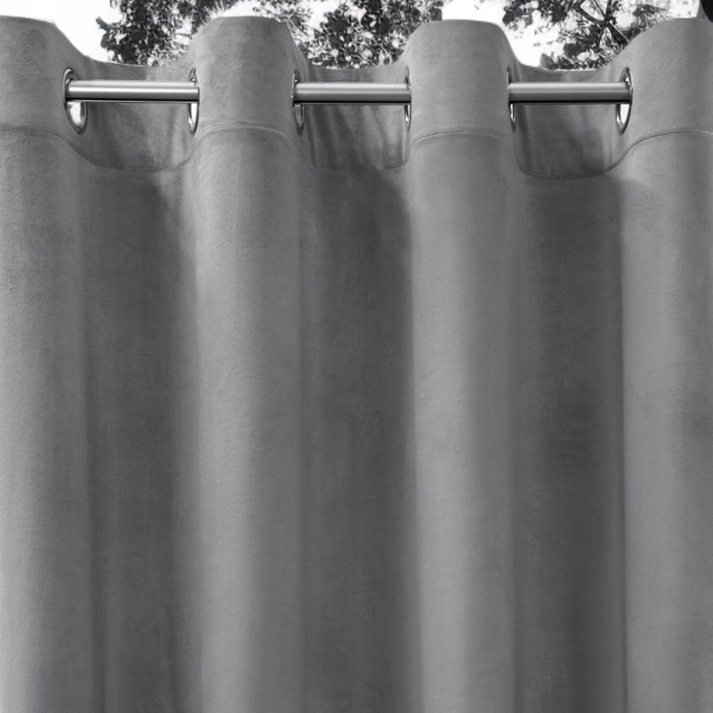 Zasłony Glamour z weluru na przelotkach 140x230 cm, 1 szt. - kolor jasny szary (1 szt.)