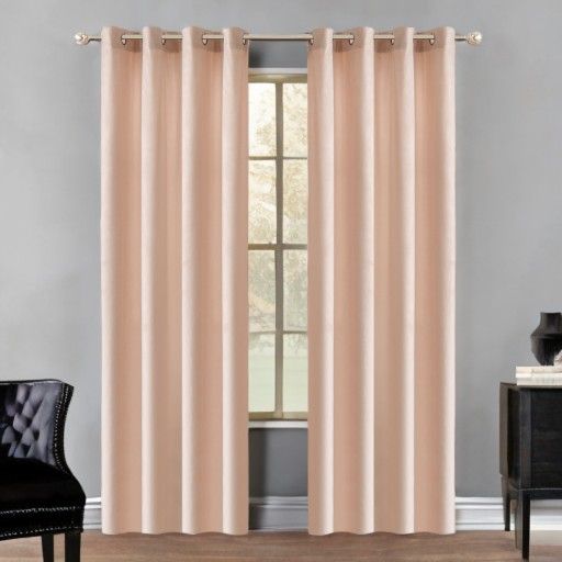 Zasłony Glamour z weluru na przelotkach 140x230 cm, 1 szt. - kolor beżowy (1 szt.)