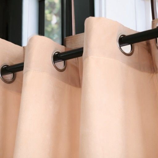 Zasłony Glamour z weluru na przelotkach 140x230 cm, 1 szt. - kolor beżowy (1 szt.)