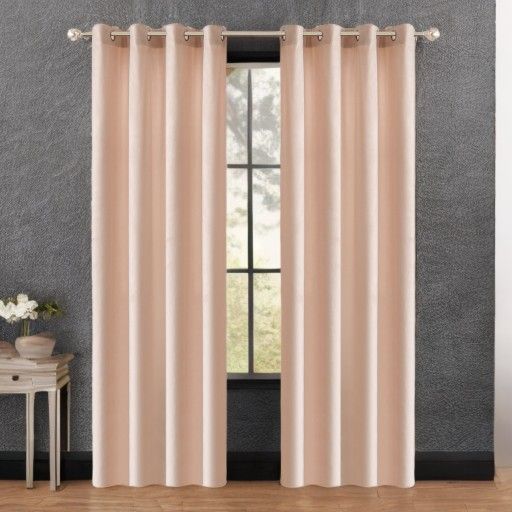 Zasłony Glamour z weluru na przelotkach 140x250 cm, 1 szt. - kolor beżowy (1 szt.)