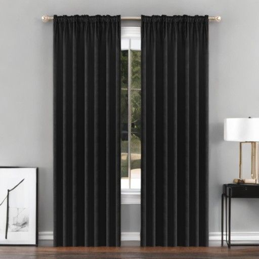 Zasłony Glamour z weluru na taśmie 140x230 cm, 1 szt. - kolor czarny (1 szt.)