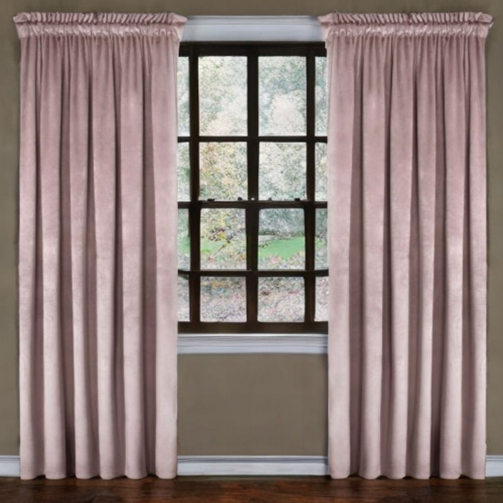 Zasłony Glamour z weluru na taśmie 140x230 cm, 1 szt. - kolor pudrowy róż (1 szt.)