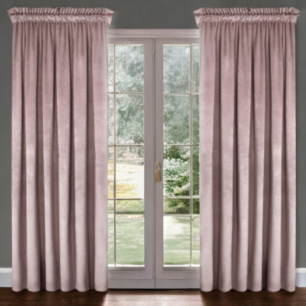 Zasłony Glamour z weluru na taśmie 140x230 cm, 1 szt. - kolor pudrowy róż (1 szt.)