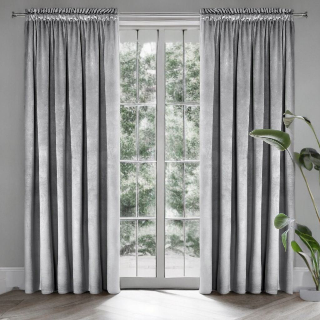 Zasłony Glamour z weluru na taśmie 140x230 cm, 1 szt. - kolor jasny szary (1 szt.)