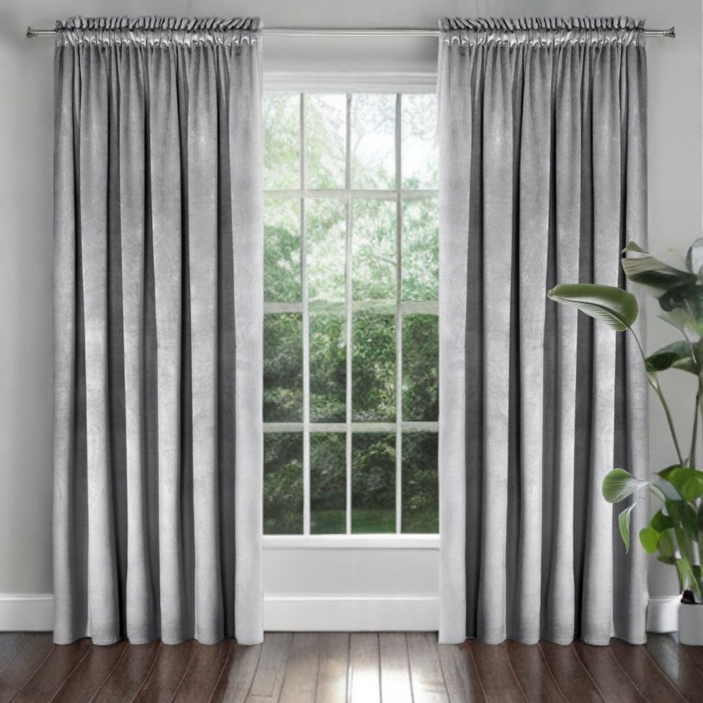 Zasłony Glamour z weluru na taśmie 140x230 cm, 1 szt. - kolor jasny szary (1 szt.)