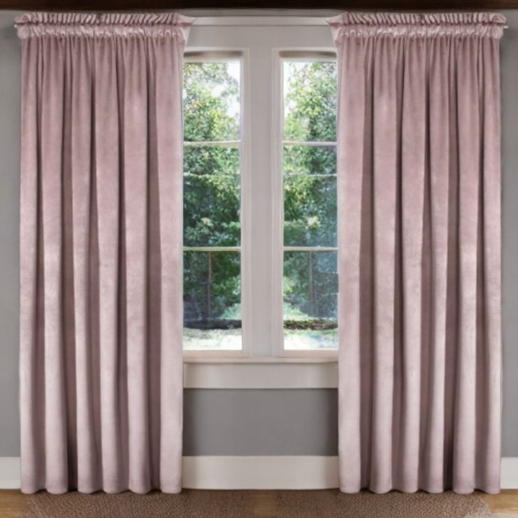 Zasłony Glamour z weluru na taśmie 140x250 cm, 1 szt. - kolor pudrowy róż (1 szt.)