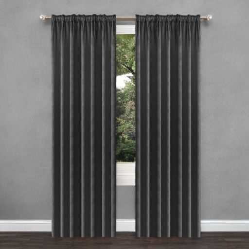 Zasłony Glamour z weluru na taśmie 140x250 cm, 1 szt. - kolor ciemny szary (1 szt.)