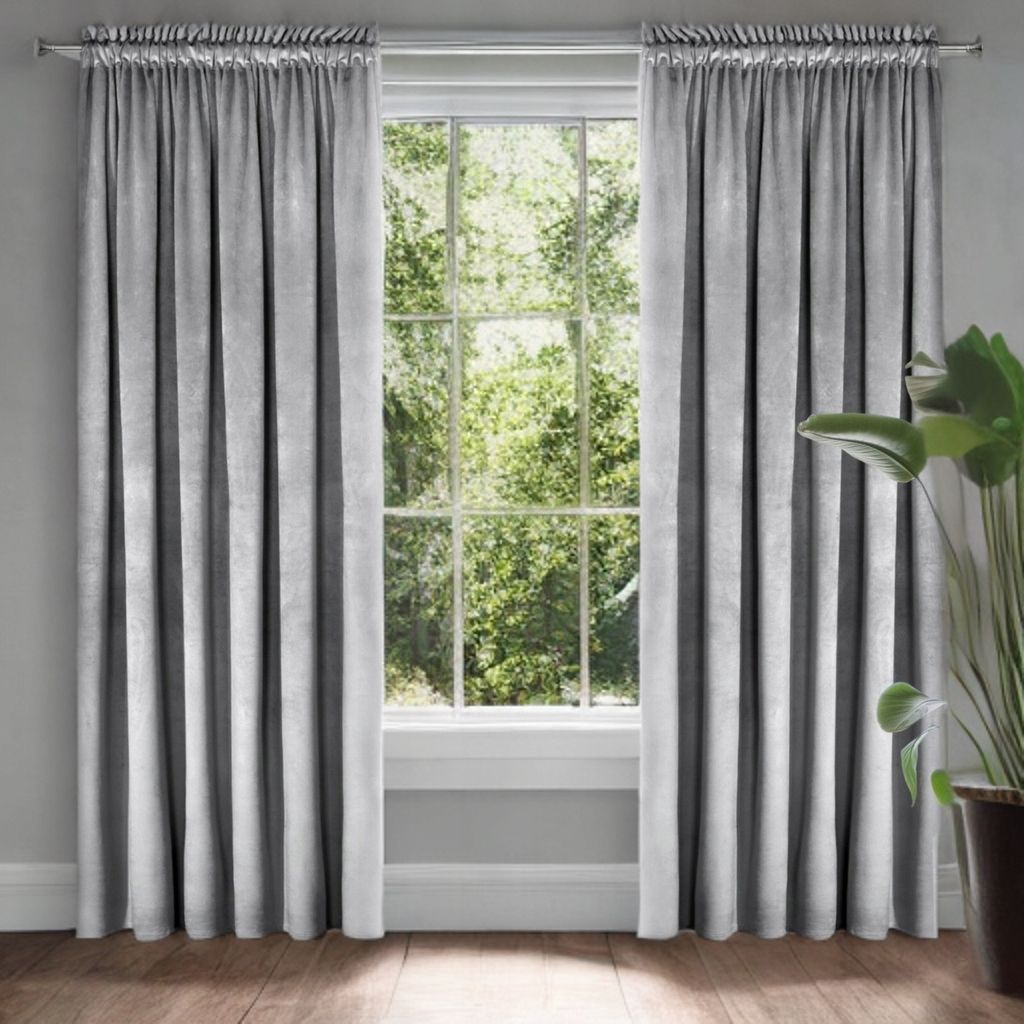 Zasłony Glamour z weluru na taśmie 140x250 cm, 1 szt. - kolor jasny szary (1 szt.)