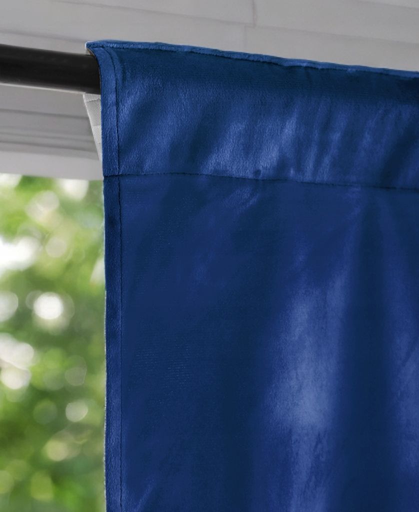 Zasłony Glamour z weluru na taśmie 140x270 cm, 1 szt. - kolor granat (1 szt.)