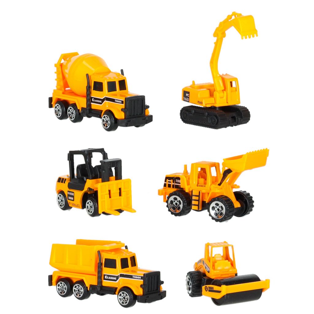 Ciężarówka TIR wyrzutnia + metalowe auta maszyny budowlane