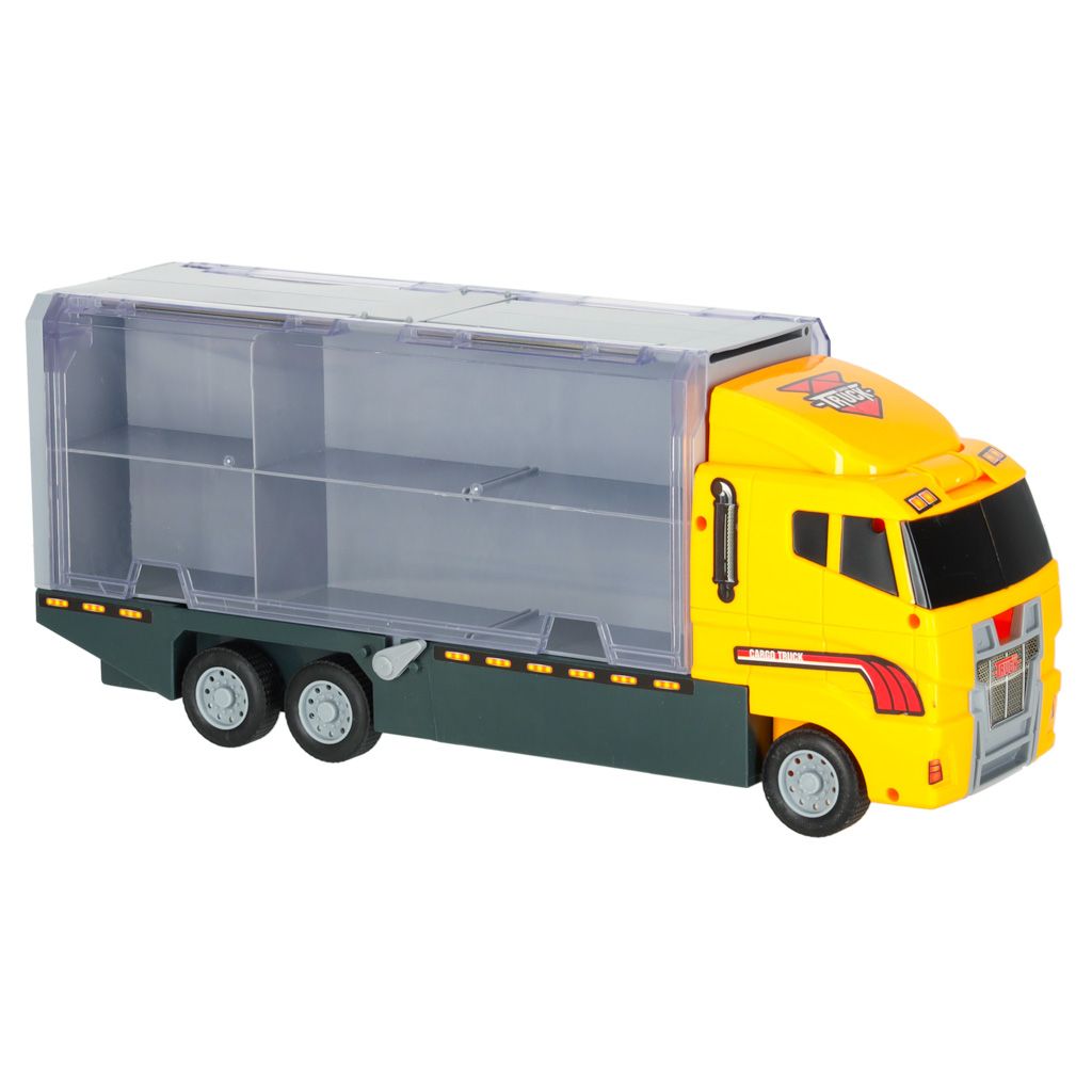 Ciężarówka TIR wyrzutnia + metalowe auta maszyny budowlane