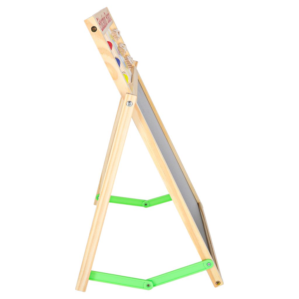 Dwustronna tablica magnetyczna i kredowa z liczydłem i zegarem 42x32,5cm