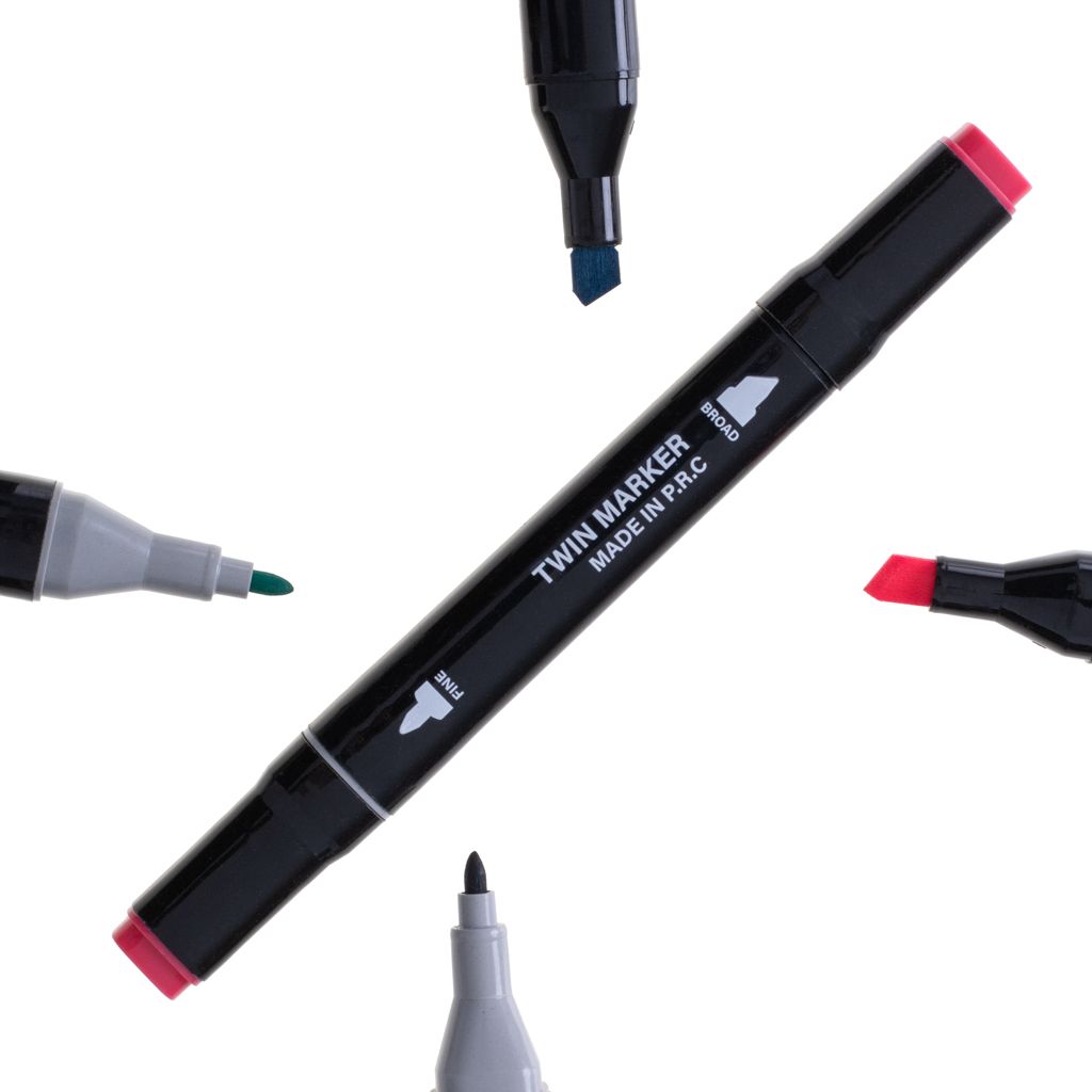 Zestaw 48 dwustronnych markerów alkoholowych + podstawka i etui