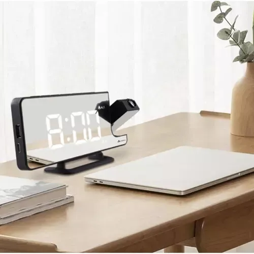 Zegar, budzik, lustro i projektor 4w1