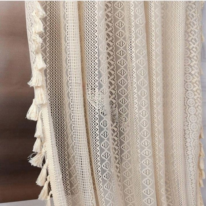 Zasłona BOHO koronkowa 145×250 cm na taśmie, 1 sztuka