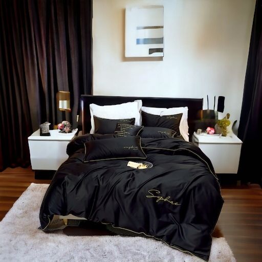 3-częściowy komplet pościeli z mikrofibry 160x200 cm czarny