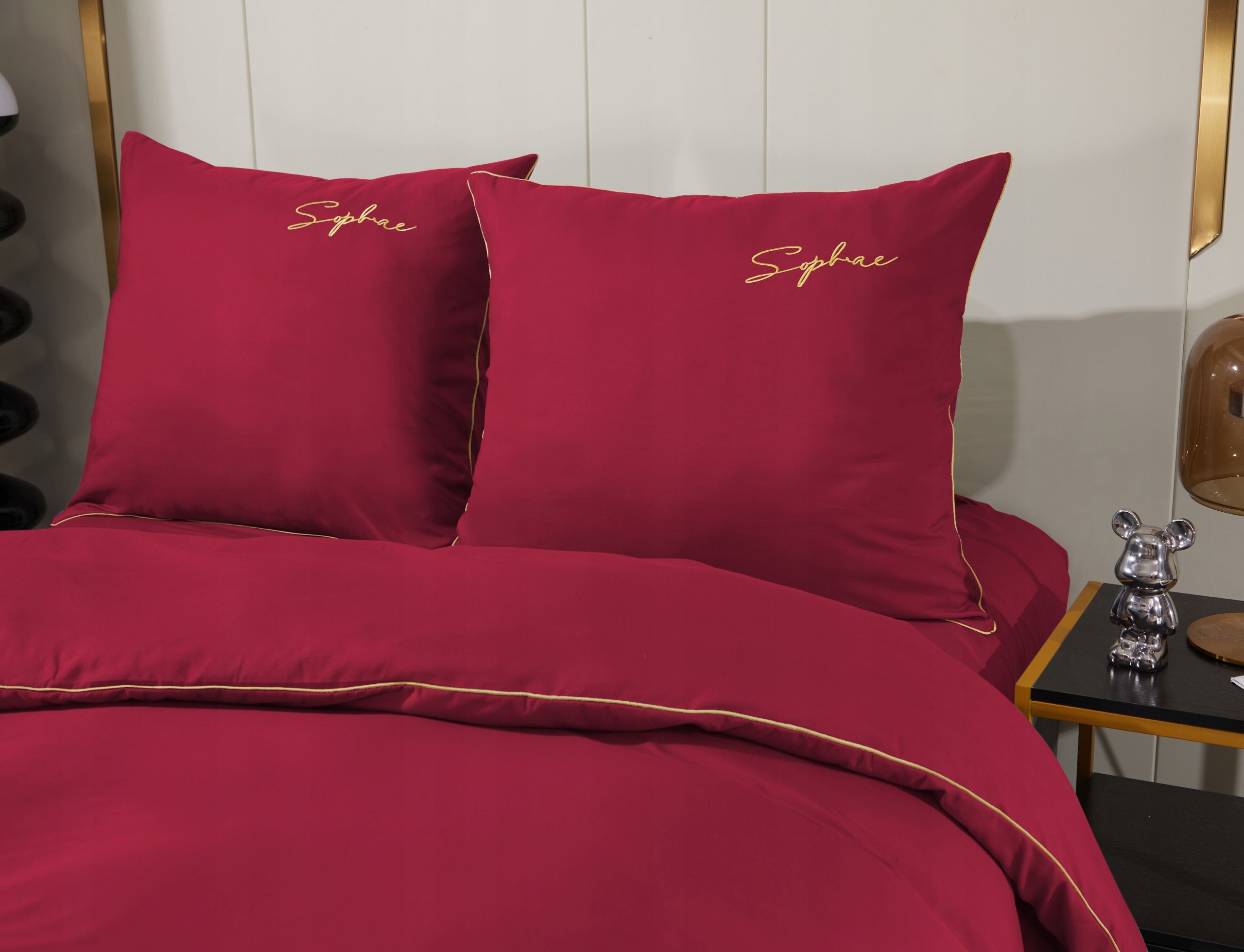 3-częściowy komplet pościeli z mikrofibry 160x200 cm czerwony