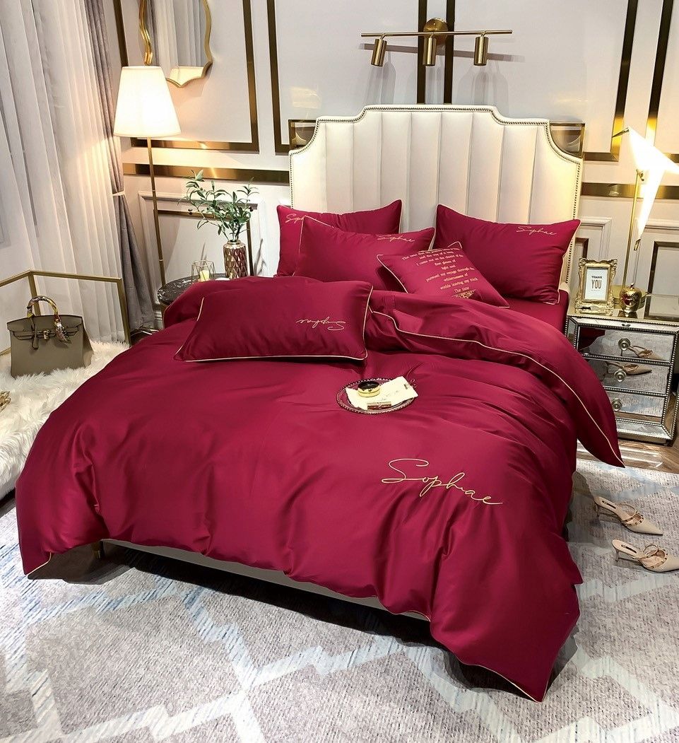 3-częściowy komplet pościeli z mikrofibry 160x200 cm czerwony