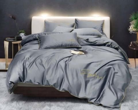 3-częściowy komplet pościeli z mikrofibry 160x200 cm grafitowy