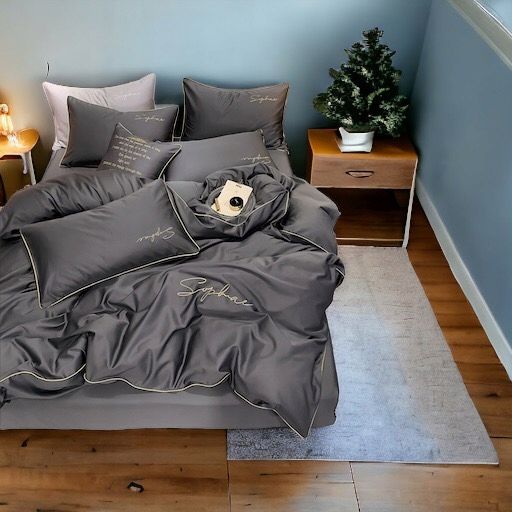 3-częściowy komplet pościeli z mikrofibry 160x200 cm ciemnoszary