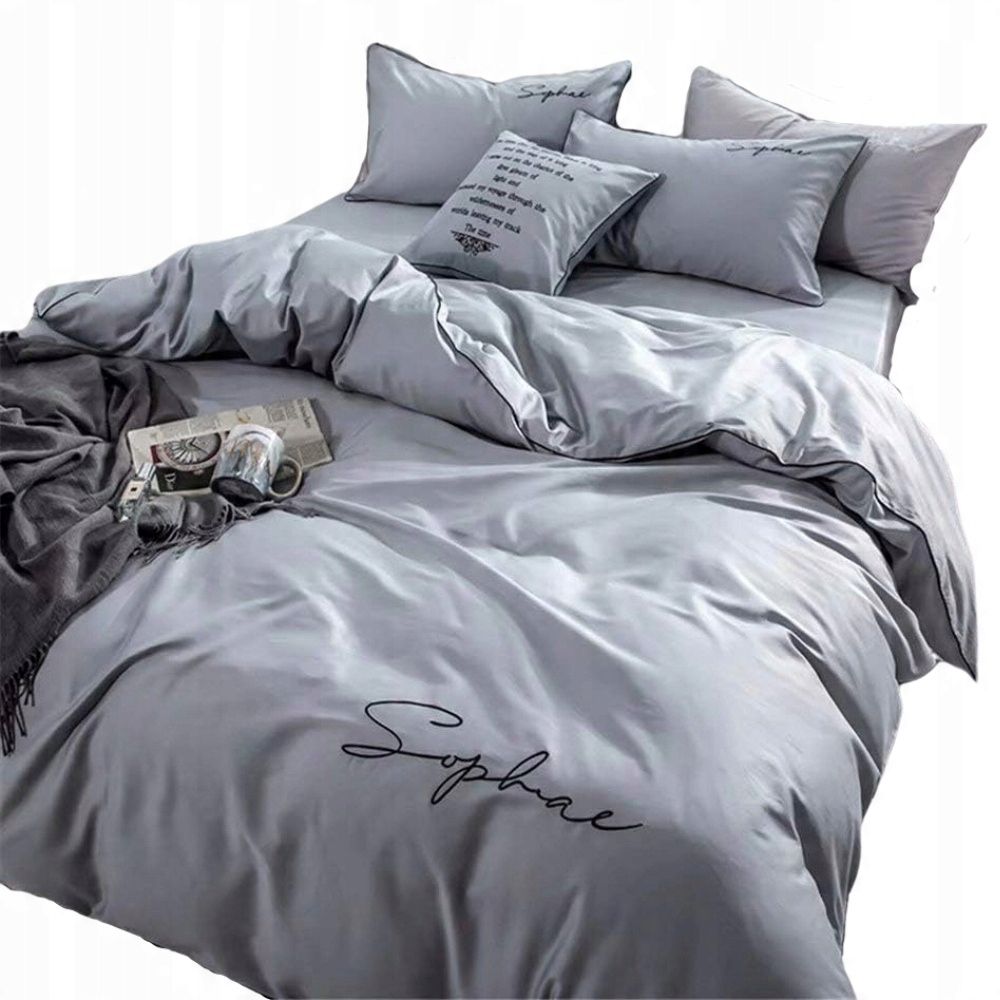 3-częściowy komplet pościeli z mikrofibry 160x200 cm jasnoszary