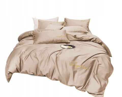 3-częściowy komplet pościeli z mikrofibry 200x220cm, kolor beżowy