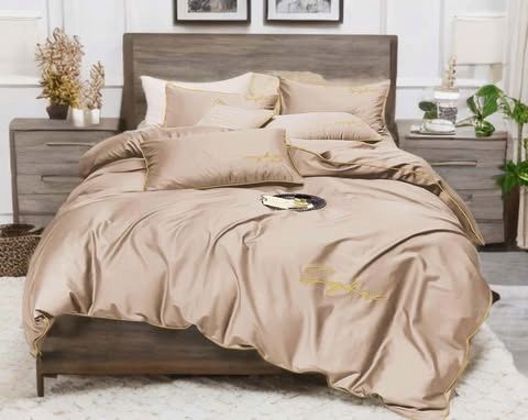 3-częściowy komplet pościeli z mikrofibry 200x220cm, kolor beżowy