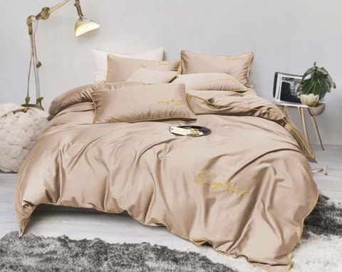 3-częściowy komplet pościeli z mikrofibry 200x220cm, kolor beżowy