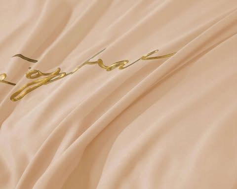 3-częściowy komplet pościeli z mikrofibry 200x220cm, kolor beżowy