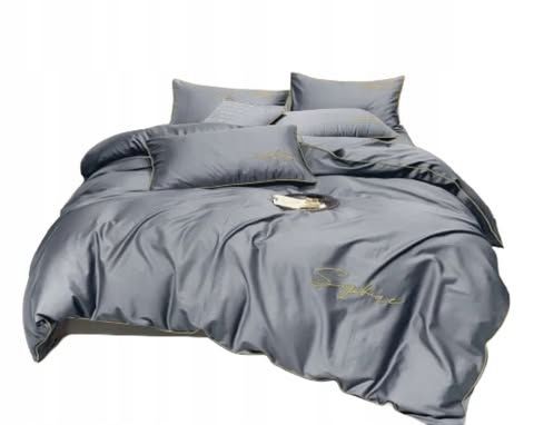 3-częściowy komplet pościeli z mikrofibry 200x220cm, kolor grafitowy