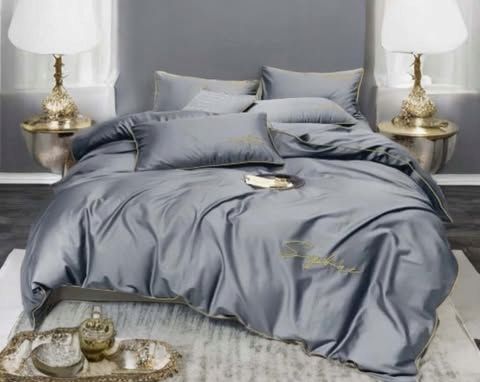 3-częściowy komplet pościeli z mikrofibry 200x220cm, kolor grafitowy